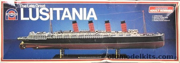 Anmark 1/350 RMS Lusitania Ocaen Liner - (ex-Revell / ex-Entex / ex-Gunze Sangyo), 7002 plastic model kit